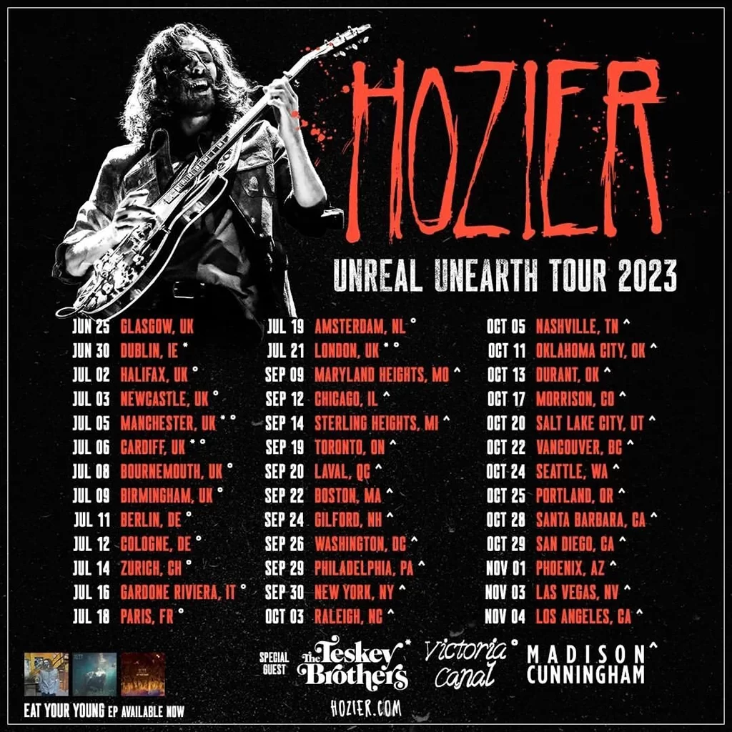 hozier unreal unearth tour dates